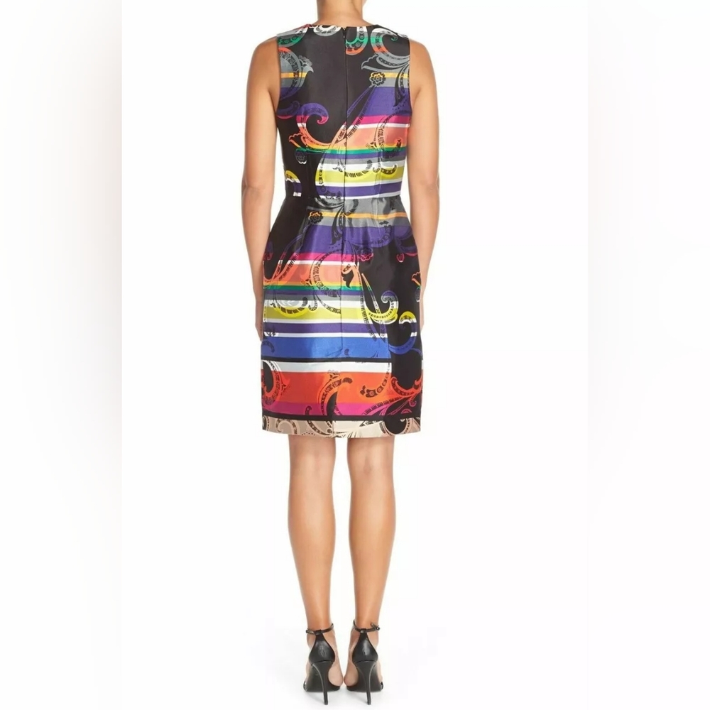 TRINA TURK 'Kudson' Multi Color Paisley Sleeveless Sheath Silk Blend Dress- 2 - Picture 3 of 11